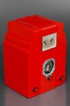 Air King ’Skyscraper’ Radio Model 66 in Red Plaskon- Harold Van Doren